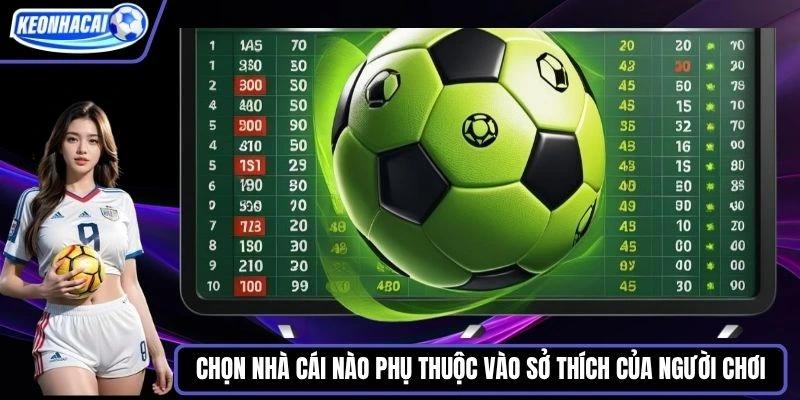 Chọn nhà cái nào phụ thuộc vào sở thích của người chơi