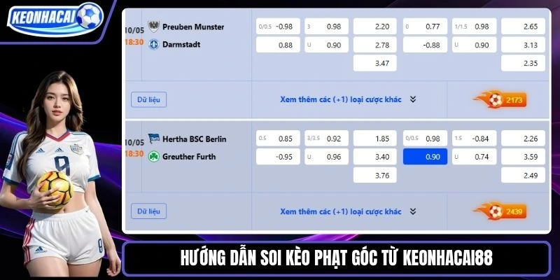 Hướng dẫn soi kèo phạt góc từ Keonhacai88